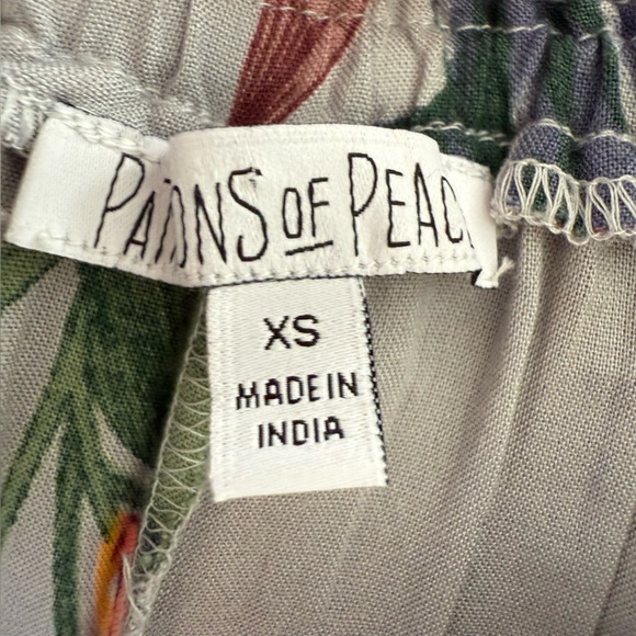 Patrons Of Peace Anthropologie Floral Palazzo Pants Women’s XS Gray Tie - Picture 7 of 11